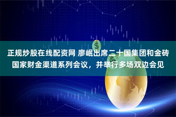 正规炒股在线配资网 廖岷出席二十国集团和金砖国家财金渠道系列会议，并举行多场双边会见