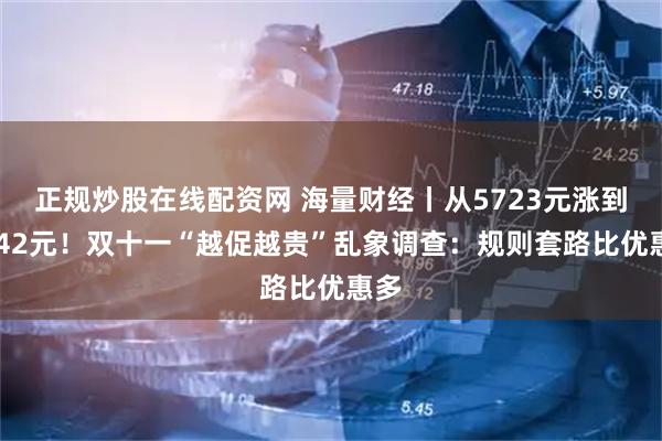 正规炒股在线配资网 海量财经丨从5723元涨到7742元！双十一“越促越贵”乱象调查：规则套路比优惠多